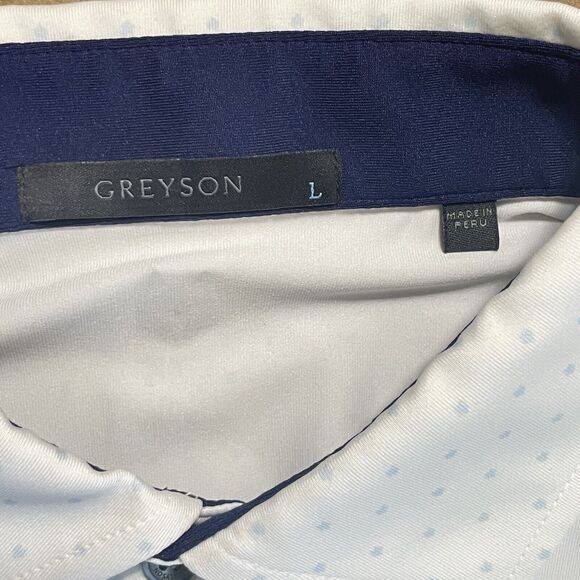 Greyson 3M Open PGA Tour Golf Polo Shirt Mini Wolf AOP White Large Men EUC - Picture 6 of 9